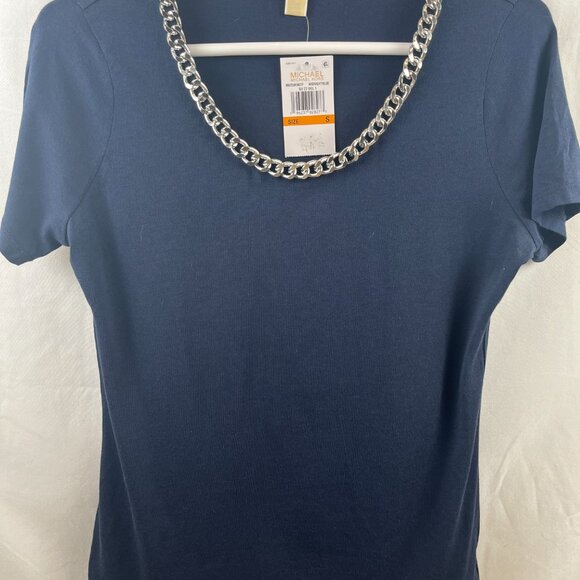 Michael Kors Chain-Trimmed T-Shirt NWT (New with Tags) - Picture 2 of 5